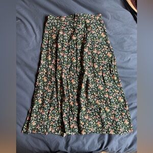 Sezane Floral Green Skirt